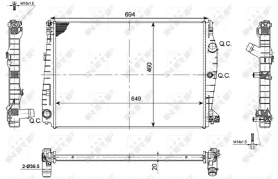 NRF 53114 Alfa Romeo 159 2.0d 06-Radiator 