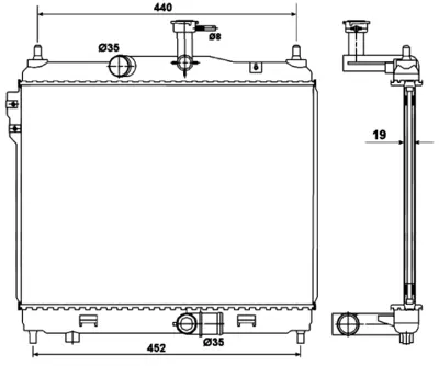 NRF 53169 Hyundaı Getz 1.5d 02-Radiator 253101C600