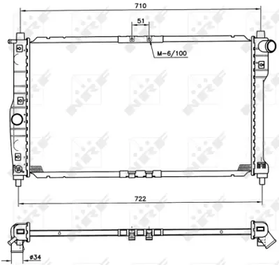 NRF 53263 Daewoo Nubira 1.6 97-Radiator 96181369