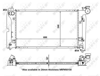 NRF 53325 Motor Su Radyatoru Toyota Corolla 1.6 01- 1640022180