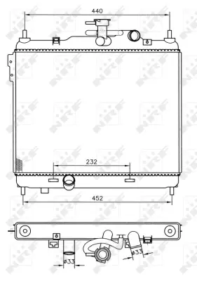 NRF 53360 Hyundaı Getz 1.5d 02-Radiator 253101C300