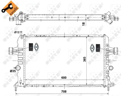 NRF 53442 Motor Su Radyatoru Brazıng Z16xe Z16xep Z16xer A16xer Astra H Zafıra B 13170110