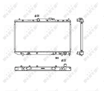 NRF 53446 Toyota Avensis 2.0d 98-Radiator 164030B030