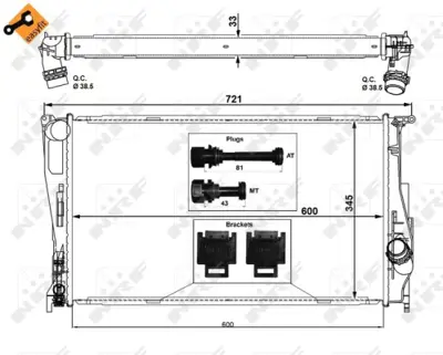 NRF 53472 Bmw 1 2.0d 05-Radiator 7794488