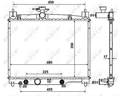 NRF 53599 Motor Su Radyatoru Yarıs 99>05 Otomatık (350x478x16) 1640023110