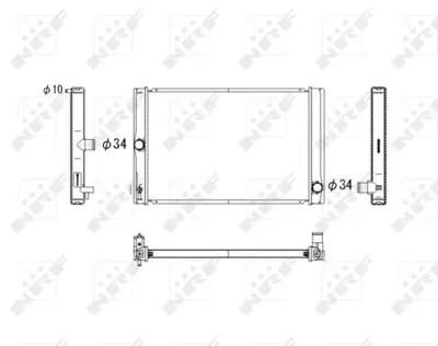 NRF 53764 Toyota Auris 1.4d 07-Radiator 164000N060