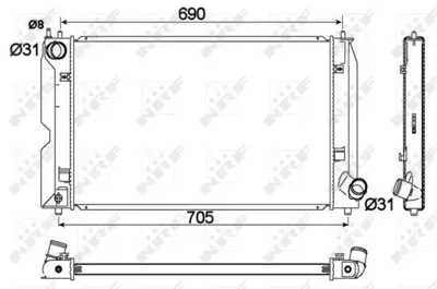 NRF 53765 Toyota Corolla 1.4d 01-Radiator 164000N031