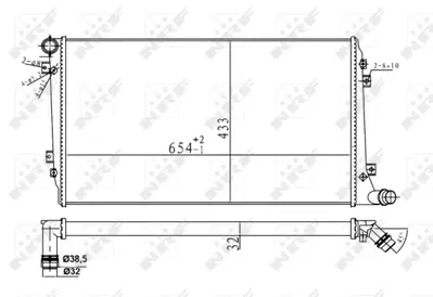 NRF 53814A Vw Golf 1.9d 04-Radiator 1K0121251EJ 3C0121253R