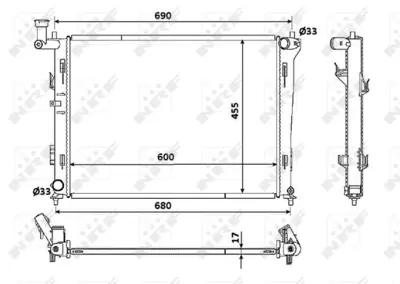 NRF 53821 Hyundaı İ30 1.4 07-Radiator 253102H010