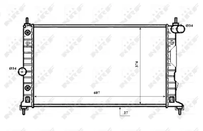 NRF 53844 Saab 9-5 1.9d 98-Radiator 52466791