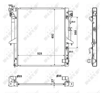 NRF 53910 Mıtsubıshı L200 2.5d 06-Radiator MN135033