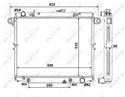 NRF 53919 Toyota Land Cruiser 4.2d 98-Radiator 1640066121