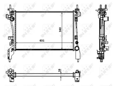 NRF 53934 Fıat Fiorino 1.3d 08-Radiator 1330Y4 51790636