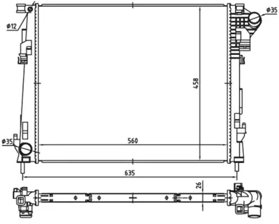 NRF 53966 Motor Su Radyatoru Renault Trafıc 2.0d 01- 2140000Q0C 8200411166 93854164