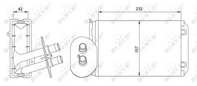 NRF 54247 Vw Transporter 1.9d 91-Heat Exchanger, İnterior Heating 701820031