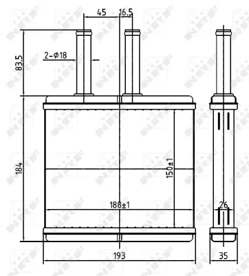 NRF 54269 Chevrolet Aveo 1.2 06-Heat Exchanger, İnterior Heating 96539642 96887038