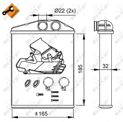 NRF 54275 Kalorıfer Radyatoru  Fıat Croma 1.9d 06- 93171801