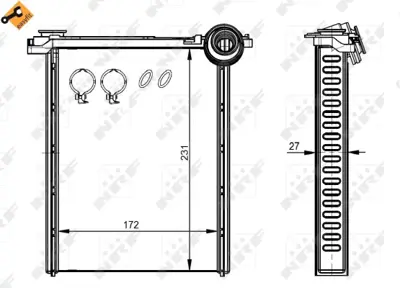 NRF 54314 Kalorıfer Radyatoru P308-Rcz-C3 Pıcasso 6448S4 6448V6