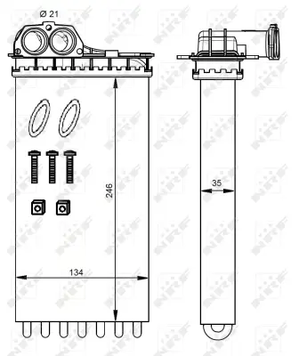 NRF 54332 Kalorıfer Radyatoru P206+ (T3e) Plus 1,4hdı Euro5 6448L0 6448Q2