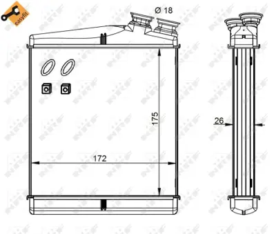 NRF 54340 Kalorıfer Radyatoru Freelander 2 06-14 Evoque 12-18 Dıscovery Sport 15> / S60 Iı S80 Iı V60 V70 Iıı  30767275 LR002632