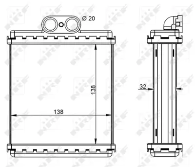 NRF 54345 Suzukı Vitara 1.9d 89-Heat Exchanger, İnterior Heating 7412064A10