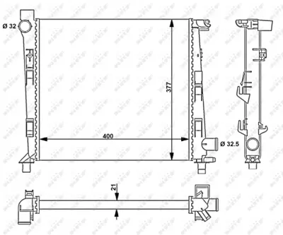 NRF 54717 Mercedes A-Series 1.4 98-Radiator A1685001802