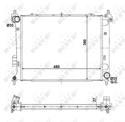 NRF 56057 Hyundaı İ20 1.4d 08-Radiator 253101J200