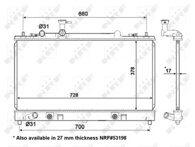 NRF 56066 Mazda 6 2.0 03-Radiator L32815200B