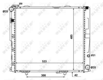 NRF 56075 Mercedes E-Series 2.5d 85-Radiator A1245007803