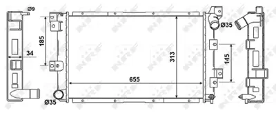 NRF 58061 Chrysler Voyager 2.5d 95-Radiator 