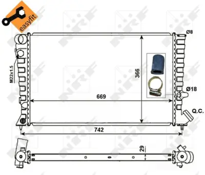 NRF 58101 Motor Su Radyatoru Cıtroen Berlıngo 1.9d 97- 96275073