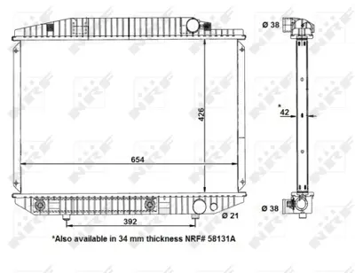 NRF 58131 Motor Su Radyatoru (Otomatık Sanzıman) S-Class W126 85>91 C126 85>91 A1265004803