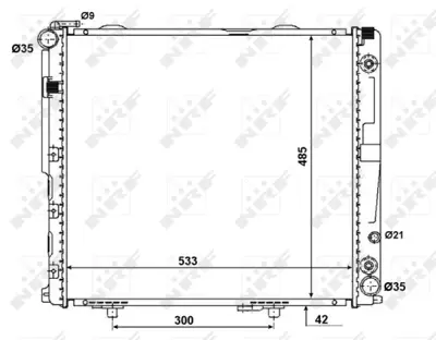 NRF 58164 Mercedes E-Series 2.5d 85-Radiator A1245007803