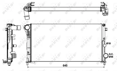 NRF 58185 Fıat Panda 1.3d 04-Radiator 51706204