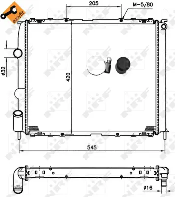 NRF 58194 Motor Radyatoru Clıo Iı 1,2ı / 1,6ı 98+/ Kangoo 1,2ı / 1,6ı 98+ (480x408x26) 7700430648