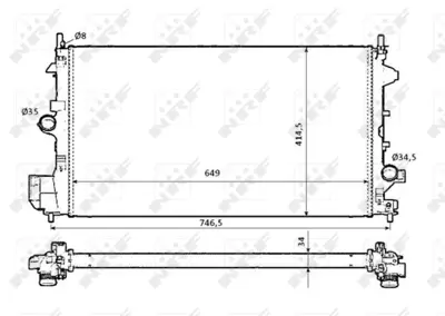 NRF 58204 Fıat Croma 1.9d 06-Radiator 24418345 51825583