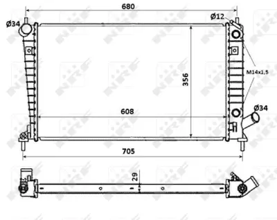 NRF 58349 Saab 9-5 2.0 98-Radiator 5329354