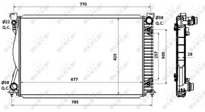 NRF 58360 Motor Radyatoru (675×445×32) Audı A6 Otomatık 2,7tdı 3,0tdı 05>11 4F0121251P