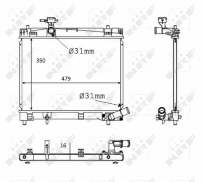 NRF 58384 Toyota Yaris 1.3 11-Radiator 1640047090 1640047100