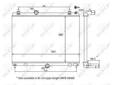 NRF 58399 Motor Su Radyatoru Peugeot 508 1.6d 11- 1330X2