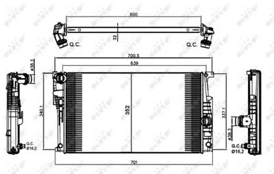 NRF 58413 Motor Su Radyatoru Bmw N20 N26 N55 F20 F30 F32 F34 F36 F22 F80 F82 8672104