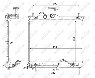 NRF 58425 Hyundaı İ10 1.1 08-Radiator 253100X350