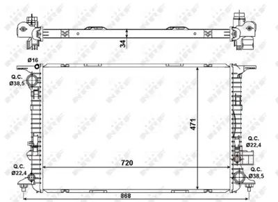 NRF 58439 Audı A8 3.0d 10-Radiator 4H0121251C