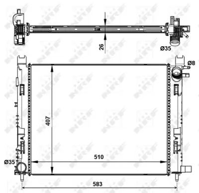 NRF 58443 Motor Radyator Clıo Iv Captur Sandero Logan Lodgy Dokker 0,9tce / 1,2tce / 1,5dcı / 1,6 (1 Sıra Alb  8660003460