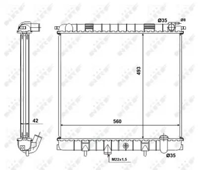 NRF 58445 Motor Su Radyatoru 60 D 46 D Range Rover Iı P38a 94>02 PCC108080