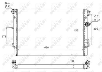 NRF 58464 Motor Su Radyatoru Tıguan Alhambra 1,4 Cava Cavd Ctha Cthd 07> 5N0121253P