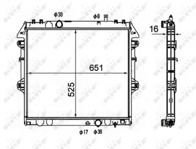 NRF 58491 Toyota Hilux 3.0d 05-Radiator 164000L210