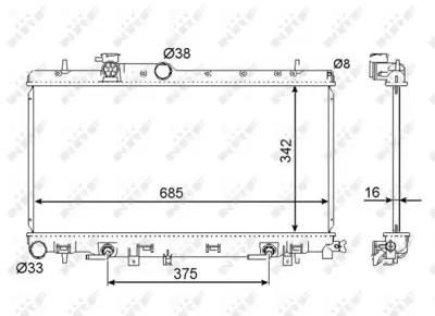 NRF 58493 Subaru Impreza 2.0 01-Radiator 45111FE112