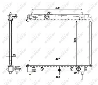 NRF 58495 Toyota Yaris 1.3 05-Radiator 1640021371