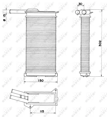 NRF 58608 Ford Escort 1.6 86-Heat Exchanger, İnterior Heating 81AG18B539AA